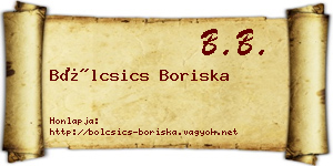 Bölcsics Boriska névjegykártya
